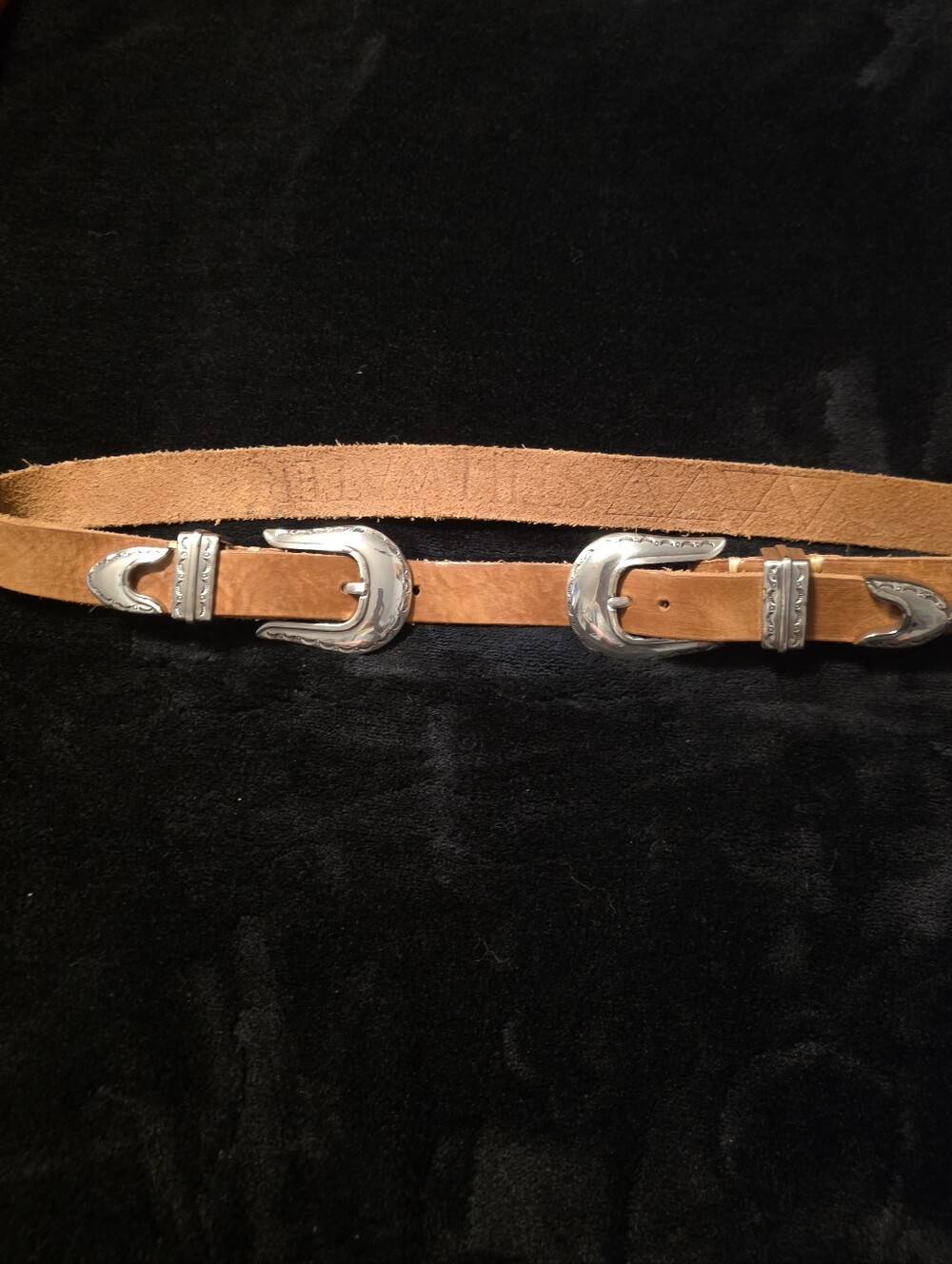 Stillwater Double Buckle Tan Leather Western Belt